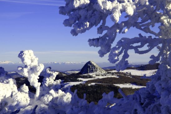 Traversée des Monts d'Ardèche à raquette à neige